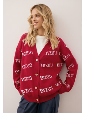 BIZUU BIZUU Kardigan KYLE Czerwony Standard Fit