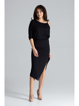 Lenitif Lenitif Sukienka K479 Czarny Regular Fit