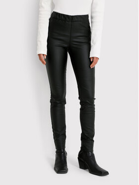 Kaffe Kaffe Hose aus Kunstleder Ada Coated 10501626 Schwarz Slim Fit