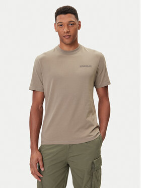 Napapijri Napapijri T-shirt S-Back Graphic NP0A88SU Beige Regular Fit