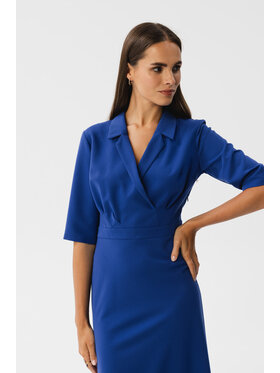 Stylove Stylove Koktejlové šaty S348 Modrá Modern Fit
