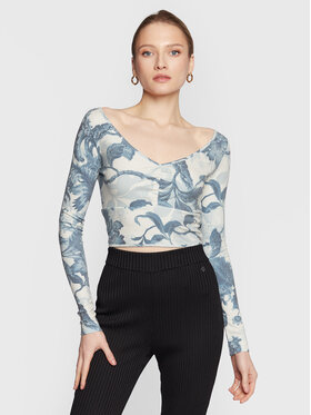 Guess Guess Bluza W3RP37 KBKW0 Modra Slim Fit
