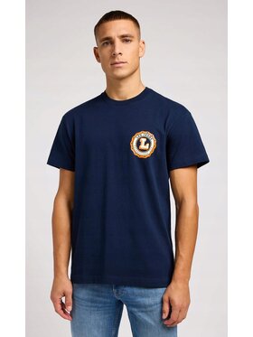 Lee Lee T-Shirt Varsity Tee Niebieski Relaxed Fit