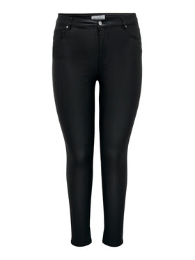 ONLY Carmakoma ONLY Carmakoma Tehisnahast püksid 15301278 Must Skinny Fit