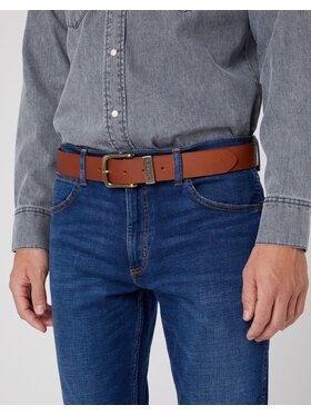 Wrangler Wrangler Pasek Męski METAL LOOP Brązowy