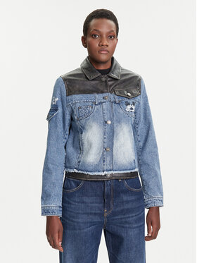 Desigual Desigual Jeansjacke Contrast Mickey 25WWED16 Blau Regular Fit