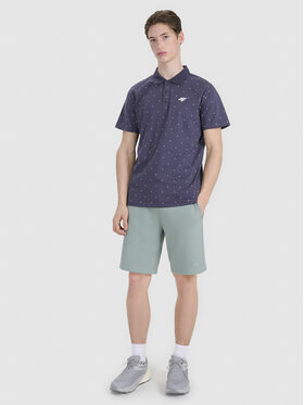 4F 4F Polo MIDSHOP TEXTILE Szary ciemny Regular Fit