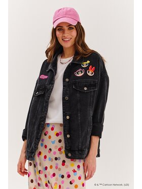 NAOKO NAOKO Kurtka jeansowa Girl Power Czarny Regular Fit