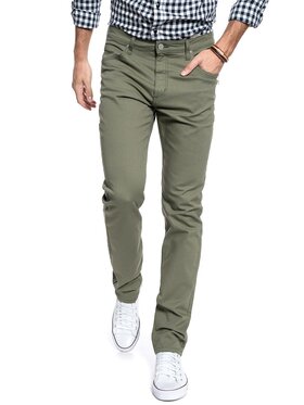 Lee Lee Spodnie materiałowe RIDER Zielony Slim Fit