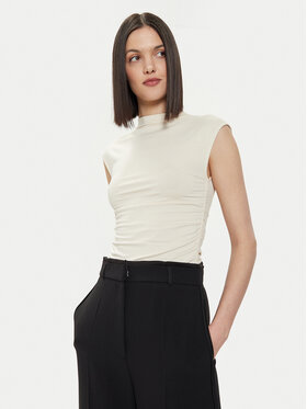 Gina Tricot Gina Tricot Marškinėliai 20883 Écru Slim Fit