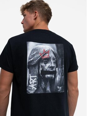 MyStars MyStars T-Shirt Koszulka Z Krótkim Rękawem Angel Anioł Czarny Regular Fit