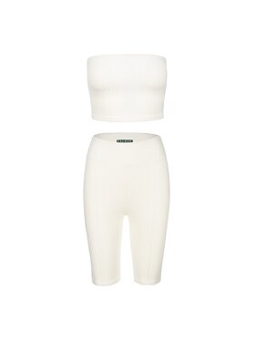 Palmar Palmar Szorty sportowe Ribbed biker shorts Beżowy Active Fit