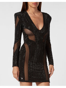 PHILIPP PLEIN PHILIPP PLEIN Sukienka wieczorowa 1807 Czarny Regular Fit