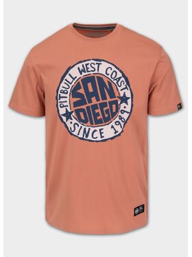 PITBULL PITBULL T-Shirt Koszulka męska SAN DIEGO SUN L Pomarańczowy Regular Fit