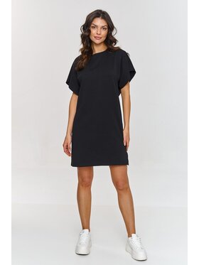 Makadamia Makadamia Sukienka codzienna M875 Czarny Baggy Fit