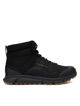 Tommy Hilfiger Tommy Hilfiger Šnurovacia obuv Outdoor Runner Hi Wpm FM0FM05575 Čierna