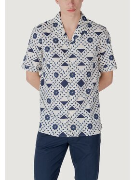 Antony Morato Antony Morato Πουκάμισο HONOLULU REGULAR STRAIGHT FIT WITH LOGOED METAL BADGE Μπλε Regular Fit