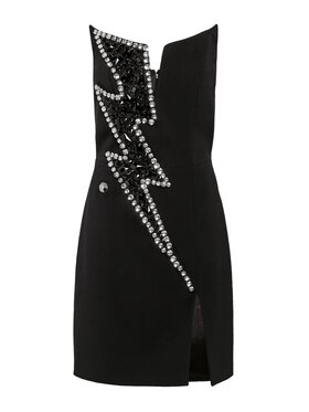 PHILIPP PLEIN PHILIPP PLEIN Večerní šaty 3551 Černá Fitted Fit