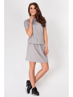 Awama Awama Sukienka letnia A093 Szary Basic Fit