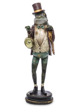 MIAhome MIAhome Figurka Żabi elegant z zegarkiem 46x15,5x14cm Kolorowy