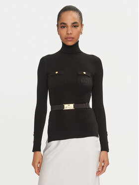 Elisabetta Franchi Elisabetta Franchi Rollkragenpullover MK-11B-46E2-V890 Schwarz Slim Fit