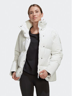 adidas adidas Пухено яке Big Baffle HN9935 Бял Loose Fit