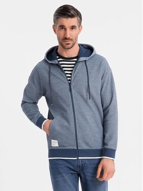 Ombre Ombre Mikina OM-SSZP-0191 Tmavomodrá Regular Fit