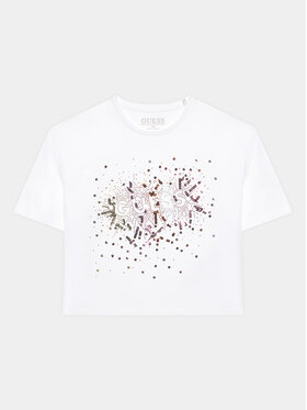 Guess Guess T-shirt J3YI21 K6YW1 Bijela Boxy Fit