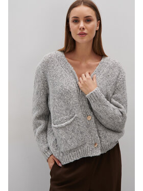 Fobya Fobya Kardigan F2058 Szary Basic Fit