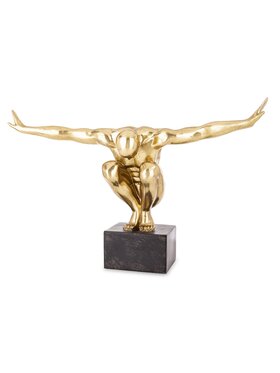 MIAhome MIAhome Figurka postać mężczyzny 32,5x48,5x15 cm FLOSI Złoty