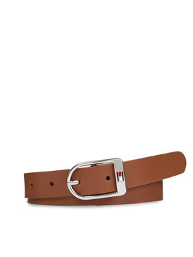 Tommy Hilfiger Tommy Hilfiger Dámsky opasok Essential Flag Silver 2.5 AW0AW15380 Hnedá