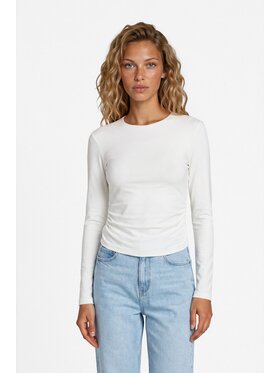 LE POSSÉ LE POSSÉ Bluzka LBZM Biały Slim Fit