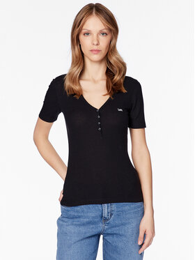 Lee Lee T-Shirt L44KIP01 112333686 Czarny Regular Fit