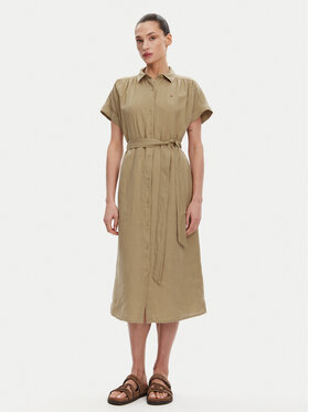 Tommy Hilfiger Tommy Hilfiger Rochie tip cămașă Ess WW0WW44653 Bej Regular Fit