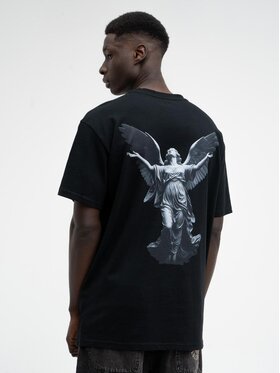 MyStars MyStars T-Shirt Koszulka Z Krótkim Rękawem Oversize Męska Czarna MyStars Angel Statue L Czarny Regular Fit