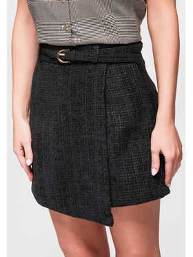 Ombre Ombre Spódnica mini OW-GL-E0002 Czarny Slim Fit