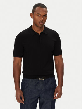 HUGO HUGO Тениска с яка и копчета San Peter-CV 50536672 Черен Regular Fit