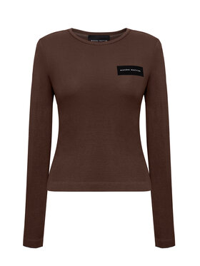 Magda Matyja Magda Matyja Bluzka NINA LONGSLEEVE BROWN Brązowy Fitted Fit