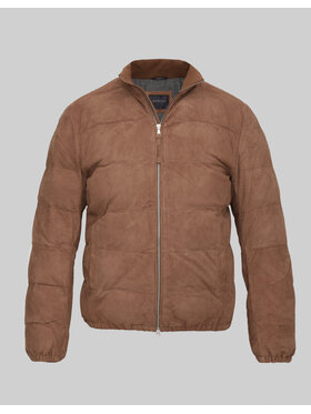 Borgio Borgio Kurtka skórzana CALVI Brązowy Classic Fit