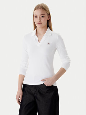 Calvin Klein Calvin Klein Halenka Ls Woven Label LV047E203G Bílá Slim Fit