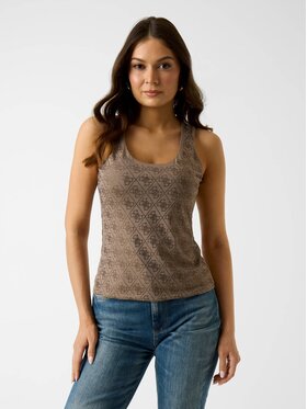 Guess Guess T-Shirt 181241 Hnědá Classic Fit