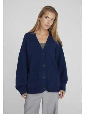 Style Republic Style Republic Kardigan Mieszanka wełny i kaszmiru Granatowy Oversize