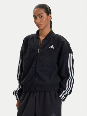 adidas adidas Mikina Holiday High Pile JM1891 Čierna Loose Fit