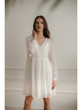 Lenitif Lenitif Sukienka L083 Écru Regular Fit