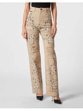 PHILIPP PLEIN PHILIPP PLEIN Jeansy 2947 Béžová Palazzo Fit