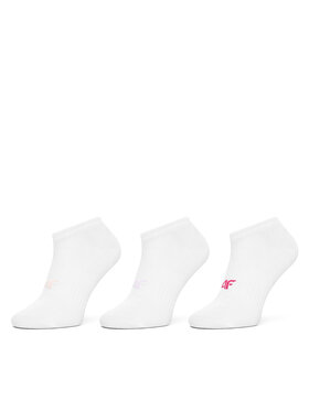 4F 4F Set di 3 paia di calzini corti da bambini 4FJSS23USOCF097 Bianco