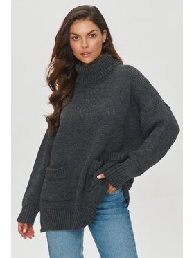 Makadamia Makadamia Sweter S155 Szary Oversize