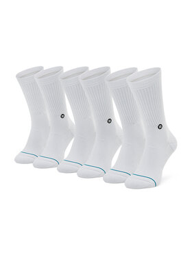 Stance Stance Zestaw 3 par wysokich skarpet unisex Icon M556D18ICP Biały
