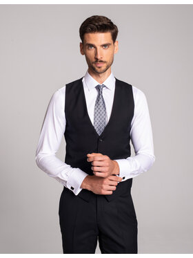 Borgio Borgio Kamizelka rosolini_02 Granatowy Slim Fit