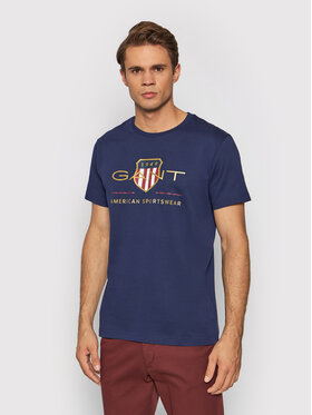 Gant Gant T-Shirt Archive Shield 2003099 Tmavomodrá Regular Fit